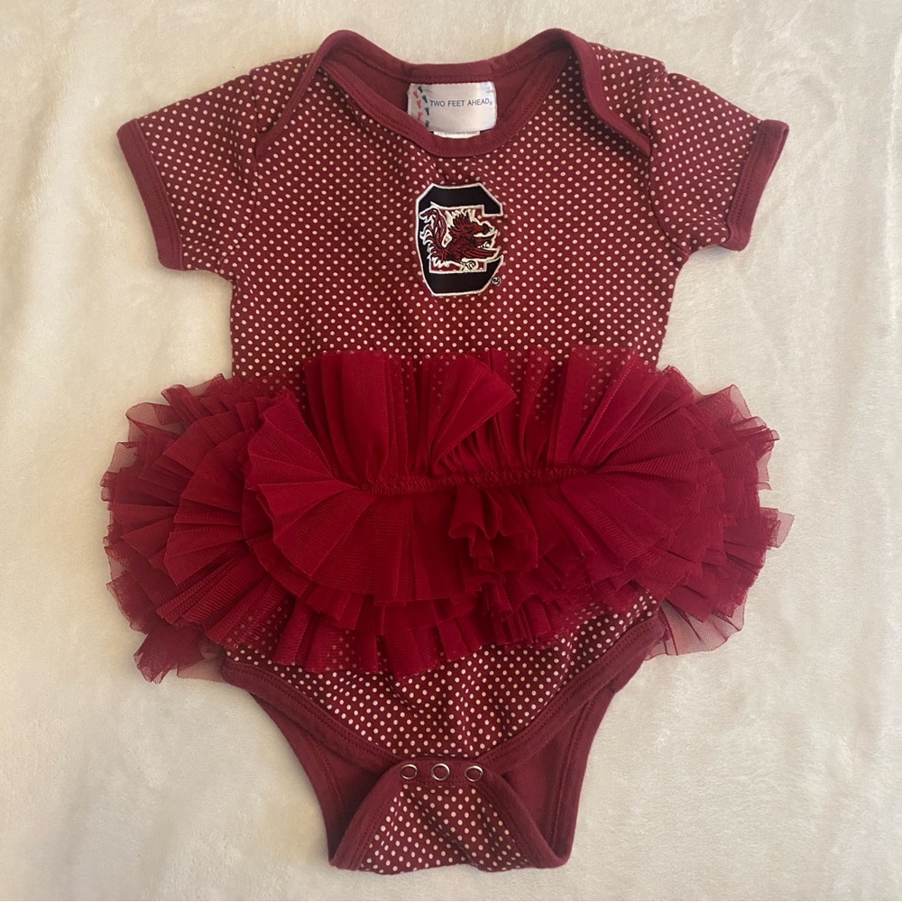 Two Feet Ahead SC Gamecocks Onesie With Tutu - 18M